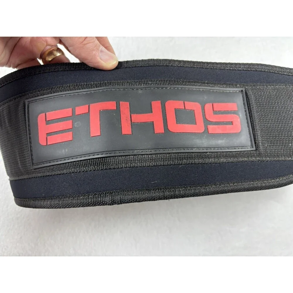 ETHOS Axis Weightlifting Belt Size Large 34-38 Black Nylon Gym CrossFit EUC